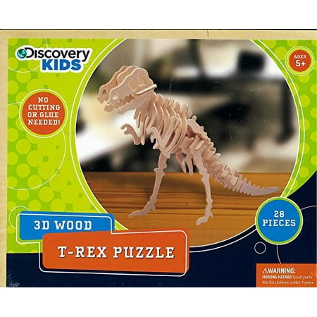 Discovery Kids 3D Wood T-Rex Puzzle Kit