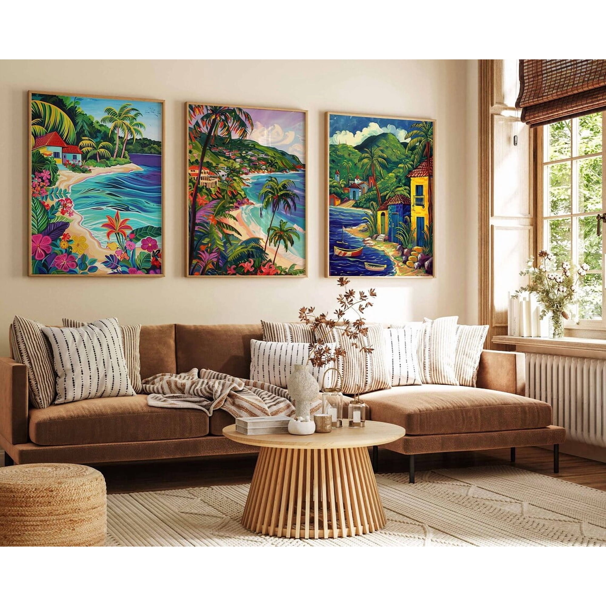 Set Of 3 Caribbean Wall Art Prints Travel Coast Tropical Jamaican Travel Inspired Home And Office Decor