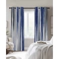 thumbnail image 4 of Abstract Navy Blue Blackout Curtains for Bedroom Living Room Darkening Curtains 54 Inch Long Vintage Grey Street Painting Art Short Curtain for Small Window Treatment Grommet Drapes 52"x54"x2, 4 of 9