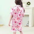 thumbnail image 6 of CAIXIA Girls Pajama Set Size 7 3 Pieces Summer Button Down Silk Pajamas for Girls Summer Short Sets Satin Pjs Sleepwear Lounge for Kids Nightwear for Bedtime,30-Light Pink, 6 of 6