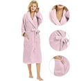 HEARTNICE Womens Fleece Robes, Plush Long Bathrobe Soft Warm Robes,(Dusty Pink,LXL)