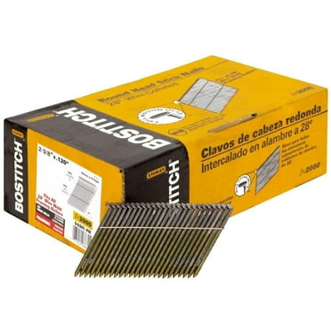 Bostitch 2-3/8" 10 Ga. Angled Strip Framing Nails 28 deg. Ring Shank 2000 pk