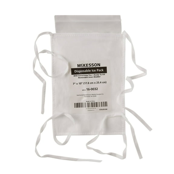 McKesson Disposable Ice Pack with Ties, Removable Bladder - 7 in x 10 in, 10 Count, 10 Packs, 100 Total