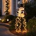 thumbnail image 5 of Solar Snowman Garden Stake Light Outdoor Yard Decoration with Hanging Snowflake Star Strands for Christmas Pathway, 5 of 9