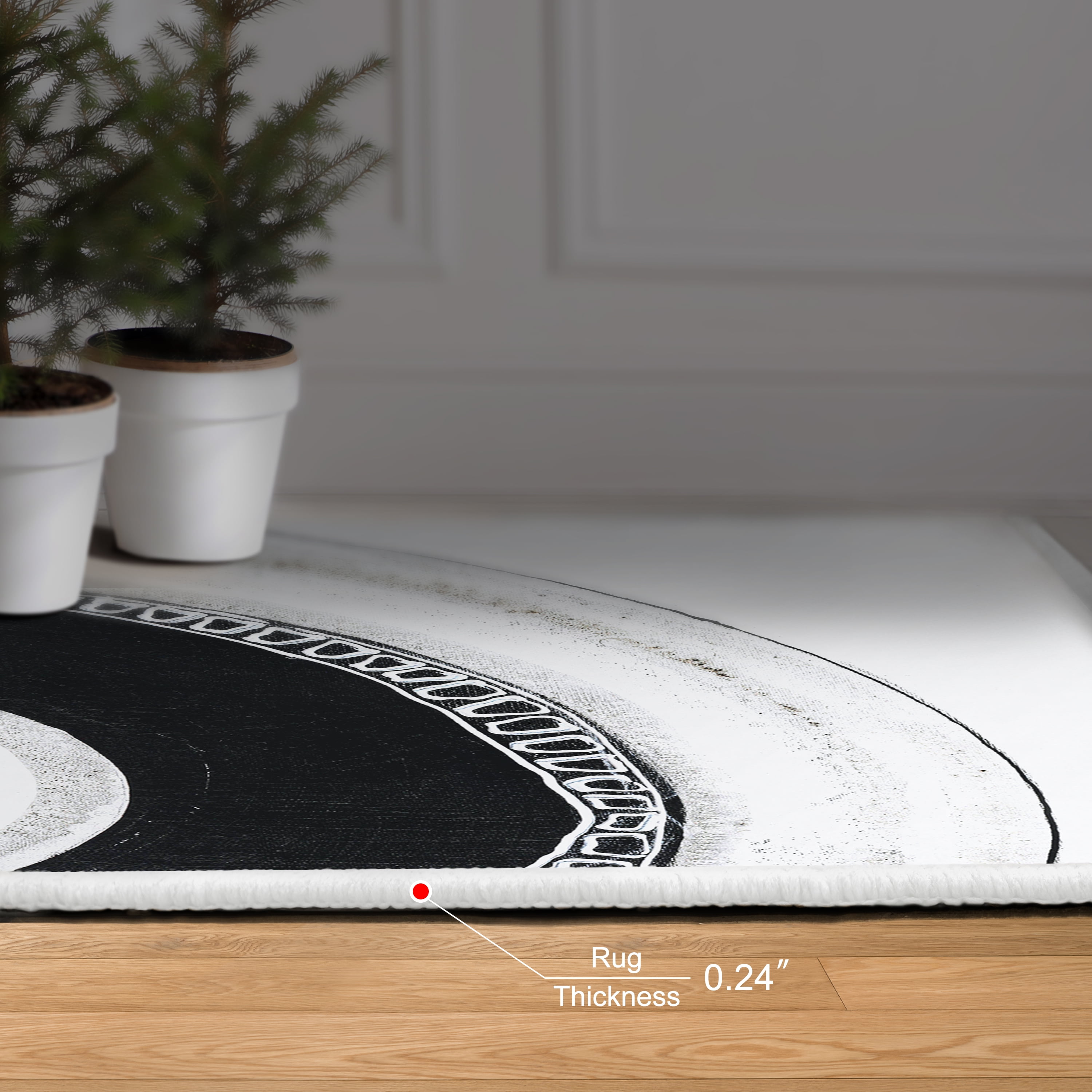 Circuli II Washable Circles Art Area Rug size 8'x10', Power-loomed, Heavenly Softness with Non-Slipping Backing