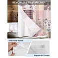 thumbnail image 5 of No Hook Shower Curtain with Snap-in Liner, Boho Spring Floral Waterproof Fabric Bathroom Curtains, Vintage Flowers Patchwork Plaid Pink Bath Curtains & Mesh Top Window Narrow 36"x78", 5 of 9