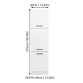 thumbnail image 2 of Madesa Hazel 3 Door Pantry Kitchen Storage Cabinet with 5 Compartments 89 Inch Tall Wooden Organization Unit - White, 2 of 6