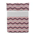 thumbnail image 1 of Abstract Reversible Bedspread Set, Geometric Chevron Pattern Classical Style Stripes Zigzag Motif Illustration, Pillow Shams & Comforter Microfiber Bedding Set, 3 Sizes, Blush Coral, by Ambesonne, 1 of 2