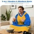 thumbnail image 2 of Catalonia Oversized Blanket Hoodie Sweatshirt, Fleece Pullover with Large Front Pocket, for Adults Men Women, Yellow/Blue, 2 of 7