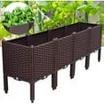 thumbnail image 6 of MONIPA Outdoor Patio Flower Herb Container 4PCS Elevated Garden Vegetables Planter Box with Legs Raised Garden Bed, 6 of 6