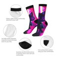 thumbnail image 3 of Cauagu Neon Toy Cat Reflections Print Crew Socks for Women and Men,Adult Athletic Running Socks 1-Pair Sports Socks Work Gear Socks with Moisture Wicking, 3 of 6