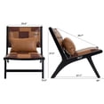 thumbnail image 2 of Aukfa Mid Century Accent Chair with Solid Wood Frame, Scandinavian Lounge Arm Chair for Living Room Bedroom,Brown, 2 of 8