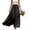 Black, variant on Skirts for Women , Solid Elastic Waist Flounce A Line High Waist Midi Skirt , Casual Maxi Skirts for Women,Blue M