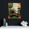 thumbnail image 5 of Nawypu  Abstract Boho Tropical Monstera Palm Leaves Mid Century Modern Framed Wall Art Canvas Prints,Minimalist Geometric Boho Decorations For Home Girls Bedroom Bathroom Office, 5 of 5