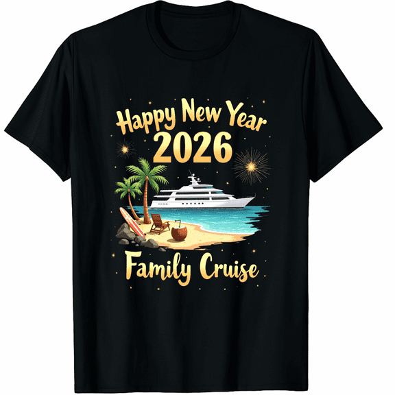 Family Cruise 2026 Happy New year T-Shirt for Men Women