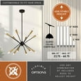thumbnail image 4 of Ellis 12L Black and Brass Sputnik Mid-Century Modern Pendant Light, 4 of 13