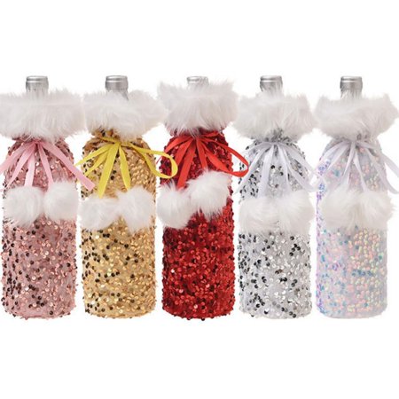

Liyucwill Christmas Wine Bottle Cover Gift Bag Sequin Design Xmas Decoration