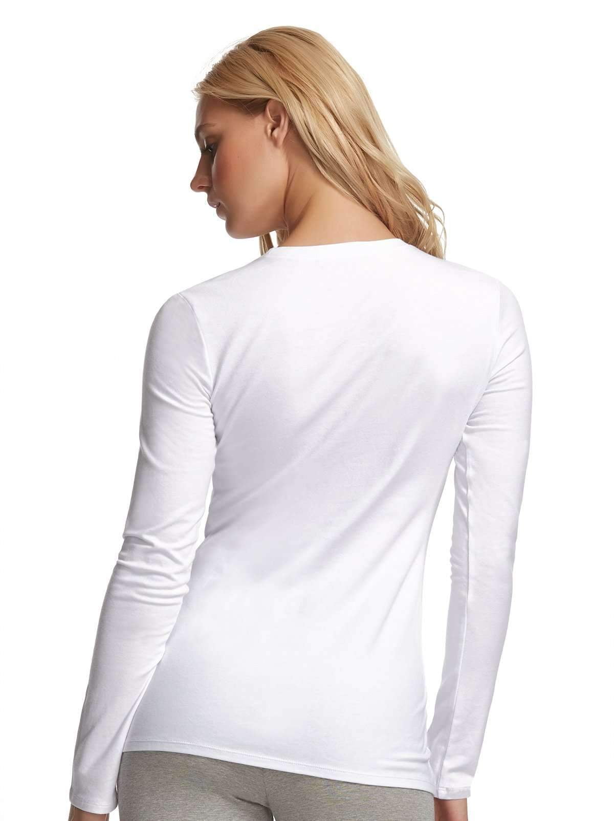 Felina | Long Sleeve Cotton Shirt Neck Large) (Medium Crew Heather Modal & | Grey