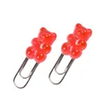 thumbnail image 1 of 14pcs Bear Paper Clip Kawaii Document Clips Colors Memo Clips Binder Decorative Bookmark Clips Gift for School Students Office 14pcs Red, 1 of 6