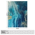 thumbnail image 4 of Creowell  Marble Throw Blanket Throw,Teal Blue Marble Blanket Lightweight,Teal Gold Liquid Printed Flannel Blanket Living Room Decor,Turquoise Blanket All Season 60x80in, 4 of 6