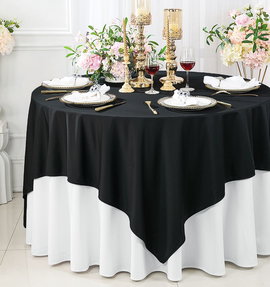 Wedding Linens Inc. Scuba Wrinkle Free 54" x 54" Square Table Cover
