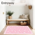 thumbnail image 3 of ODIKA 8x10 Machine Washable Non-Slip Area Rug, Snowflake Medley with Whimsical Accents and Swirling Vines High Traffic Rug, Pink, 739967, 3 of 7