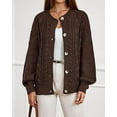 thumbnail image 3 of FreshPretty Chunky Cardigan Sweaters for Women Fall Fashion Button Lantern Long Sleeve Cable Knit Winter Coats Outerwear, 3 of 7