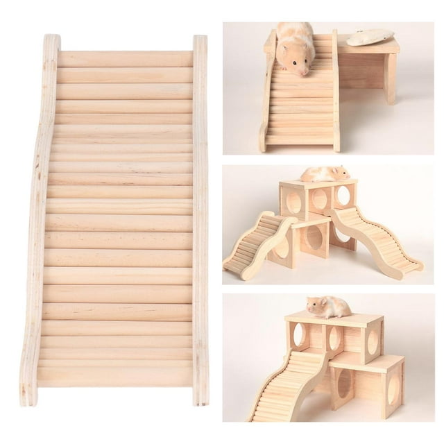 Wooden Ladder Bridge Hamster Climbing Toy Wooden Hamster Ladder Bendable Cage Toy For Small Animals