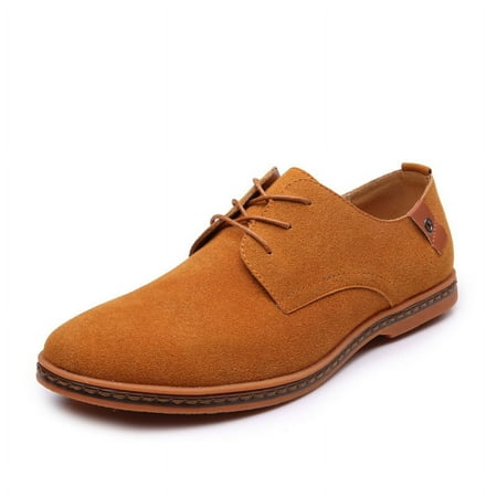 Men s suede formal shoes  casual lace-up Oxford shoes  men s business office shoes  fashionable and comfortable outdoor shoes for men