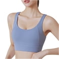 thumbnail image 2 of Womens Sports Bras Sports Underwear New Fall Yoga Wear Thin Running Back Training Shock-proof Vest Peach Breasted Bra Comfortable Bras for Women Blue 2XL, 2 of 4