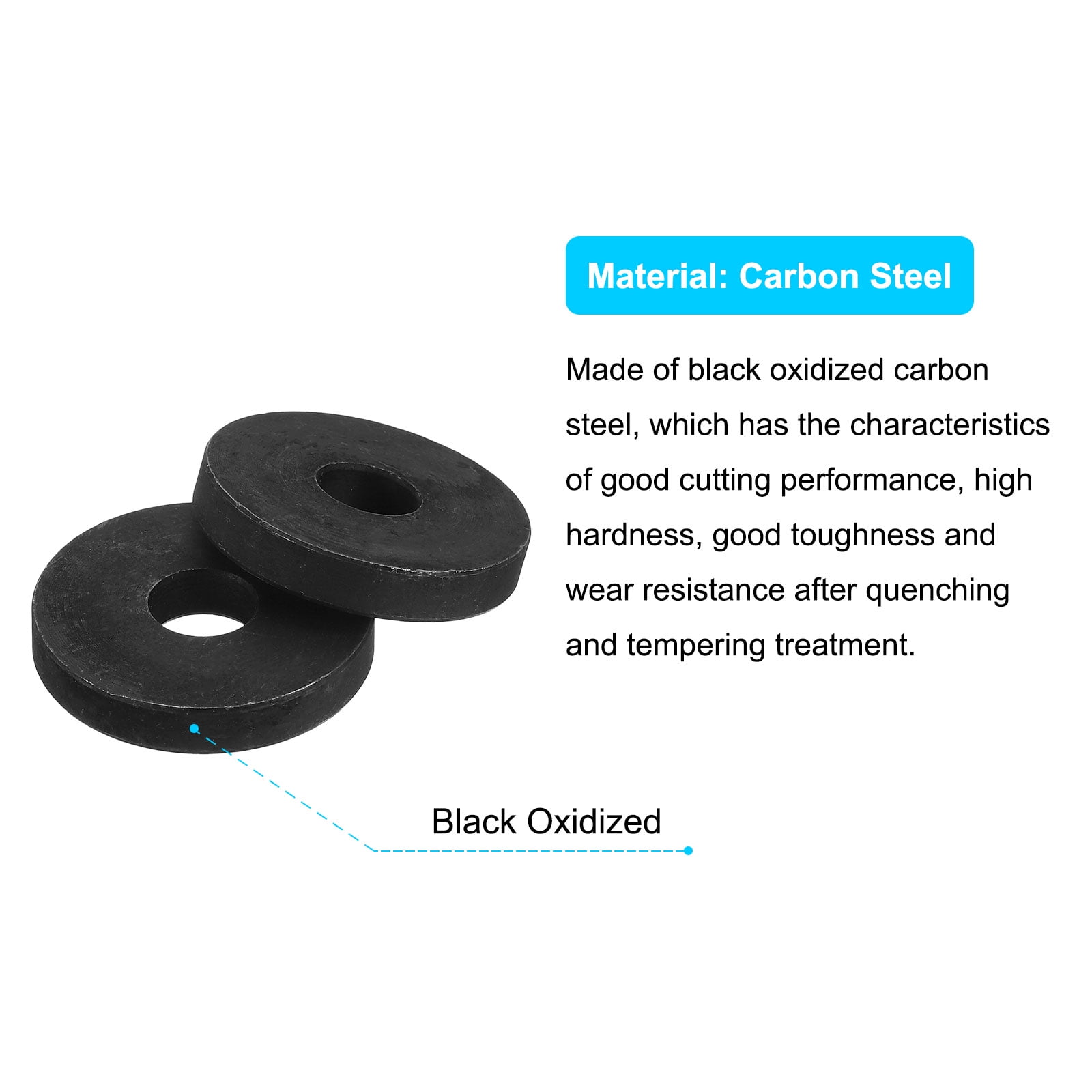 Uxcell M12 Carbon Steel Flat Washer 6pcs M12x41x7mm Grade 8.8 Alloy Steel Fasteners