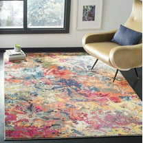 SAFAVIEH Monaco Aline Abstract Colorful Area Rug, Blue/Orange, 8' x 10'