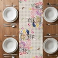 thumbnail image 4 of Table Runner 108 Inches Long for Kitchen Dining, Bunny Easter Dresser Scarf Farmhouse, Dining Table Decorations for Wedding/Parties, Eggs Spring Floral Grey Plaid Farmhouse 13 x 108 In, 4 of 8