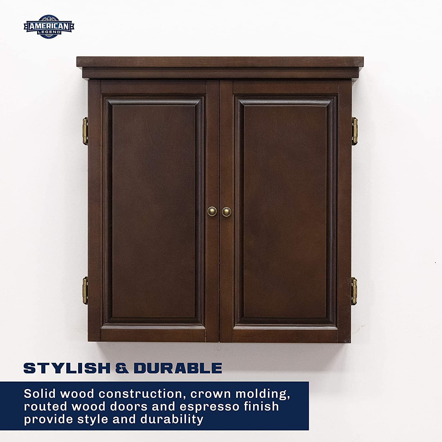 American Legend Chelsea Dartboard Cabinet with Espresso Finish - Dartboard Not Included