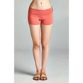 thumbnail image 3 of Essential Basic Junior Women Fold Over Low Rise Short Cotton Spandex Yoga Dance, 3 of 7