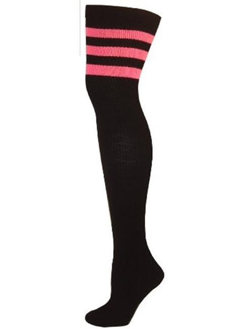 22-50 22” KNEE HIGH BLACK tube socks with GREY stripes style 1