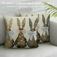 thumbnail image 3 of PRATYUS  Easter Pillow Covers for Vintage Grey Stripes Bunny Decor Throw Pillows Spring Bow Rabbit Outdoor Farmhouse Decorative Cushion Cases for Couch Bed Decoration 24x24in, 3 of 5