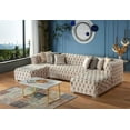 thumbnail image 3 of Portofino Cream Velvet Double Chaise Sectional, 3 of 5