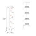 thumbnail image 3 of Wooden Cabinets, Hagi 71" Tall Four-Tier Shelf One-Door Linen Shaker Cabinet, Gray Living Room Cabinets,Particle Board Cabinets With Doors, Furniture Primary Living Space Cabinets, 3 of 7