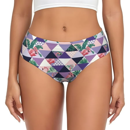 Womens Underwear - Plaid flamingo No Show Seamless Underwear for Women  Soft Stretch Womens Panties  Hipster Ladies Panties Bikini Underwear Briefs