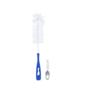 Superio 2-in-1 Bottle Brush with Strong Bristle Brush and Long Rubber Handle, Blue