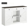 53" Modern Farmhouse Coffee Bar with Power Outlet & 3 Drawers