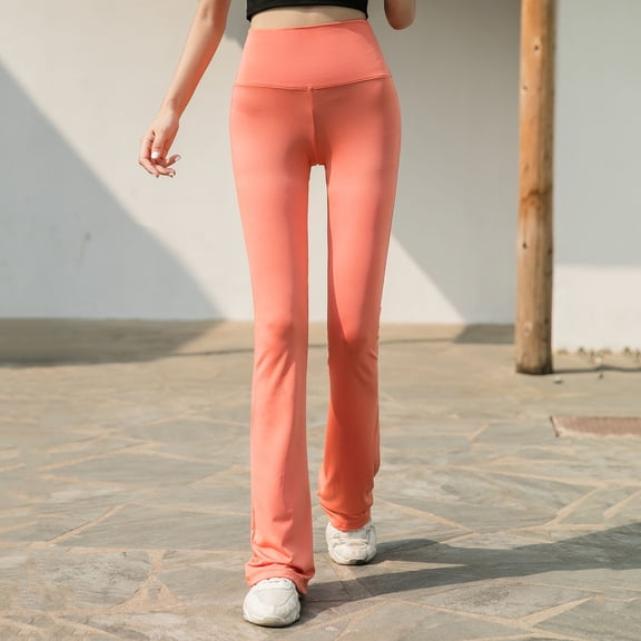 Babysbule Womens Yoga Pants Clearance Women Trousers High Elastic High Waist Flared Pants Thin Yoga Pants Physical Fitness Pants