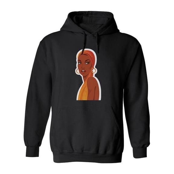 Sketch Of A Beauty African Girl Hoodie Women -Image by Shutterstock, Female Small