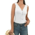 thumbnail image 3 of Summer Sleeveless Women Deep V-neck Slim Lace Tank Tops Camisole, 3 of 6