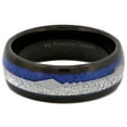 thumbnail image 3 of Black Plated Tungsten Carbide 8mm Blue Lapis Lazuli Inlay and Meteorite Inlay / Arrow Ring Size 11, 3 of 8