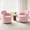 Pink, variant on Someet 360° Swivel Accent Chair Set of 2 with Washable Removable Cover, Modern Upholstered Teddy Barrel Chair for Living Room for Adult, White