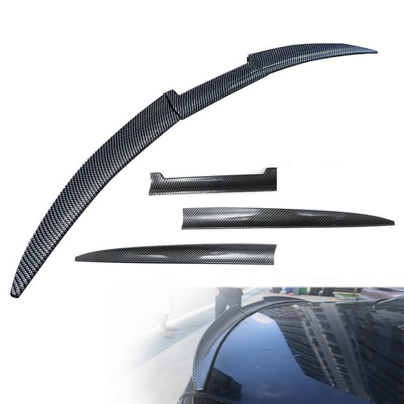 54" Adjustable Roof/Trunk Spoiler - Universal No Drill DIY Lip Wing for Sedan SUV Hatchback (Carbon Fiber Black)