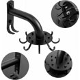 thumbnail image 2 of Gancho de cocina, gancho plegable giratorio de 360°, sin perforaciones, soporte para utensilios de cocina de 360° con 8 ganchos, soporte para utensilios de cocina para cocina y baño (negro),, 2 of 5