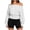 White, variant on Off the Shoulder Sweatshirts for Women Loose Fit Boat Neck Fashion Clothes Fall Athletic Going out Tops (Light Blue,X-Large)